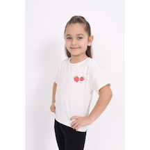 Toontoy Kids Toontoy Kız Çocuk Yakası Çilek Baskılı Tişört Ekru Toontoy Kids Toontoy Kız Çocuk Yakası Çilek Baskılı Tişört Ekru