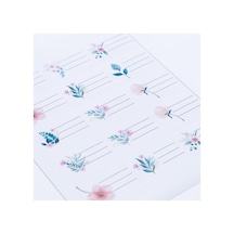 Sticker, Karışık Çiçekler İsimlik, Okul Etiketi, 4.7x3 Cm, 150 Adet 20 Sayfa Tek Ebat Altın - Siyah