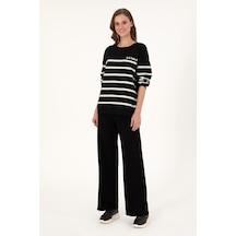 U.S. Polo Assn. Kadın Siyah Loose Fit Triko Pantolon 50297151-VR046