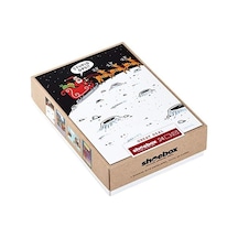 Shoebox Eğlenceli Noel Kartı Çeşitleri, Çizgi Film 4 Tasarım, Zarflı 24 Noel Kartı