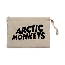 Arctic Monkeys Logo Krem Clutch Astarlı Cüzdan / El Çantası Krem