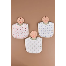E&f Store Kız Bebek 3'lü Sıvı Geçirmez Mama Önlüğü Seti - Model 3 Çok Renkli