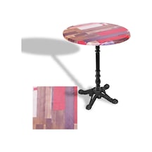 Çipa 1004 Döküm Ayak Yuvarlak Masa Çap 90cm - Werzalit, Wermodin Ve Allzalit Tabla - Redwood Çok Renkli