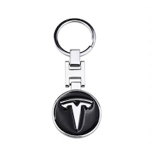 Metal Siyah Anahtarlık Tesla İle Uyumlu Metal Anahtarlık Aksesuar