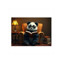 Koltuğa Oturan Panda Modern Ahşap Tablo