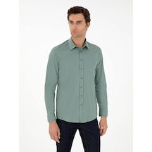 Cacharel Mint Slim Fit Uzun Kollu Gömlek Yeşil