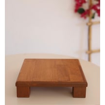 Tityos Küp Ayaklı 25x25 Cm Ahşap Kare Pasta Sunum Servis Tabağı
