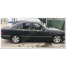 Mercedes E W210 Krom Cam Çıtası 1995-2001 4 Parça Paslanmaz Çelik