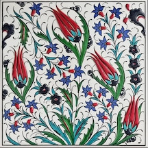 Armada Çini 20x20 Cm ED 326 Kütahya Desenli İznik Lalezar Eldekor