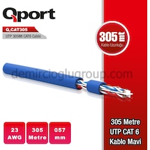 Qport 305 Metre Utp 23Awg 0 57Mm Mavi Network Ağ Kablosu
