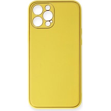 Apple Apple iPhone Uyumlu  12 Pro Kılıf Coco Deri Silikon Kapak - Sarı