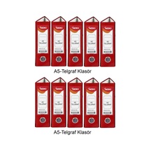 Telgraf Klasör Kırmızı Geniş A5 Plastik 10 Adet