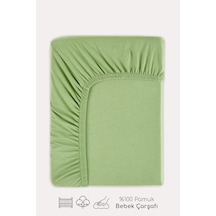 %100 Pamuk Lastikli Bebek Çarşafı 60x120cm Yeşil - 933481723