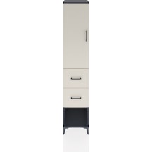 Hyperion Dolap 3 Raflı 2 Çekmeceli Tek Kapaklı 44x44x221 Antr... Antrasit