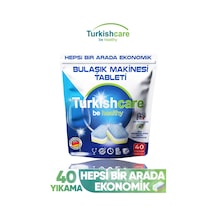 Turkishcare Hepsi Bir Arada Ekonomik Bulaşık Deterjanı Premium Tablet 40 Tablet