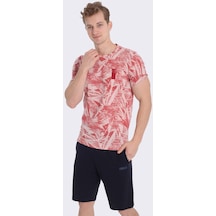 Maraton Sportswear Regular Erkek Bisiklet Yaka Kısa Kol Beach Gülmelanj T-Shirt 20927-Gülmelanj