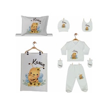 Pia Baby Gl 2015 İsme Özel Arılı Yastık Battaniye Zıbın Set Krem