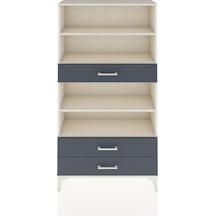 Arges Dolap 4 Raflı 3 Çekmeceli 88x30x163 Aytaşı-antrasit Aytaşı