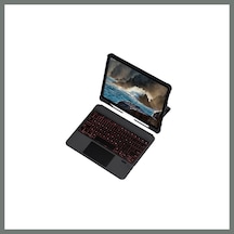 Bezos T5209d İpad Pro 12.9 2021 Kılıf İnter Ledli Klavyeli Tablet Kılıfı - Siyah Mmbz