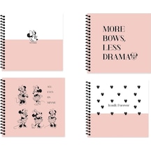 Sert Kapaklı 16x15 Çizgili Defter - 4 Lü Set Pembe-beyaz
