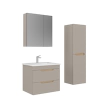 Orka Lena 65 Cm Çöl Beji Çekmeceli Banyo Dolabı Takımı Ve Boy Dolabı Çöl Beji