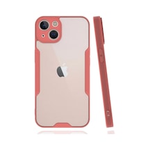 Apple  Uyumlu - iPhone 14 Plus Kılıf Platin Silikon - Pembe Çok Renkli