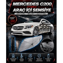 Mercedes C200 Araç Ön Cam Güneşliği Katlanabilir Şemsiye Oto Güneşlik Uv Korumalı Gölgelik Araba Oto Şemsiyesi