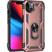 Newface Apple İphone 14 Plus Kılıf Sofya Yüzüklü Silikon Kapak - Rose