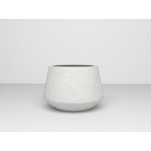 Nuano Consept Amber Serisi Yuvarlak Saksı Beyaz 55x72