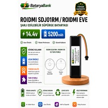 Bataryabank Roidmi Sdj01rm / Roidmi Eve Uyumlu 14.4v 5200mah Li-ion Robot Süpürge Bataryası