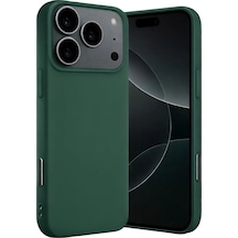 İphone 17 Pro Max Nano İçi Kadife Silikon - Koyu Yeşil