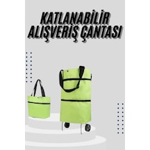Katlanabilir Tekerlekli Çantalı Çarşı Pazar Arabası Alışveriş Çantası Piknik Çantası Diğer