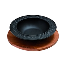 Lava Döküm Yuvarlak Çorba Kasesi Kayın Servis Ahşabı. Çap(Ø)19cm.