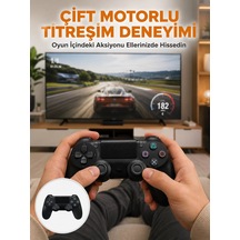 Kablosuz Titreşimli Oyun Kolu Yüksek Hassasiyetli Analog Kontrol Ve Ergonomik Tutma Yeni Nesil Mh-hs4804-4522 Siyah