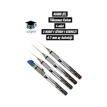 Pensan Nano Gel 4'lü Set 0.7 Mm Tükenmez Kalem İmza Kalemi Türk Malı 4 Adet Çok Renkli