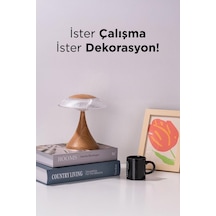 Lw-31 Wood Grain Abajur Karistal Elmas Masa Lambası Romantik Akrilik Led Gece Lambası Kahverengi
