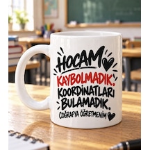 Coğrafya Öğretmeni Hediye Kupa- Öğretmenler Günü Özel Tasarım Beyaz