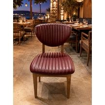 Caris Lyon Model Bordo Ahşap Sandalye 2 Adet