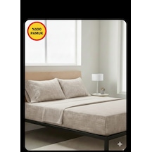 % 100 Pamuk Ranforce Terletmez Lastikli Çarşaf Takımı Gri Ve Pudra Renk 120 X 200 160 X 200 Çarşaf + Yastık Kılıfı Pudra
