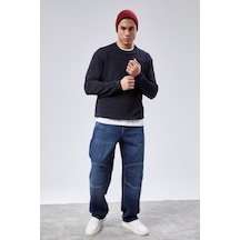 Cedy Denim Cedy Denım Yüksek Kalite Erkek Yüksek Bel Skater Baggy Jeanpantolon C362 Lacıvert