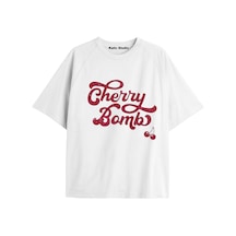 Kalic Studio Y2k Vintage Cherry Baskılı Siyah T-shirt Kod 64 Beyaz-64
