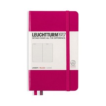 Leuchtturm1917 Not Defteri Cep Boy A6 , Sert Kapak, 187 Numaralandırılmış Sayfa, Çizgili, Vişne Pembe
