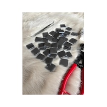 Sanatsal Mozaik Parlak Antrasit 2,5x2,5cm Mozaik Sanatı Malzeme 100gr