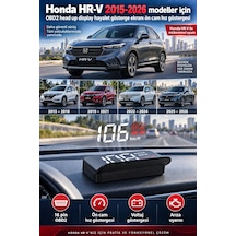 Honda Hr-v 2015-2026 Modeller İçin Obd2 Head Up Display Hayalet Gösterge Ekranı Ön Cam Hız Göstergesi