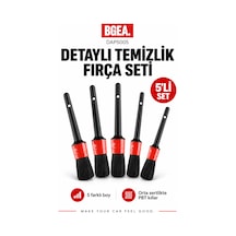 Bgea Oto Araç Detaylı Temizlik Fırça Seti 5 Li Kırmızı Siyah Pbt Kıllı
