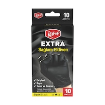 Roll-up Nitril Eldiven Ekstra Kalın Siyah 10'lu - 8 Adet Tarı