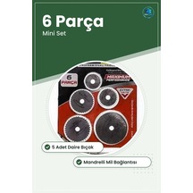 Daire Testere Bıçakları 6 Parça Pro Mini Set Mandrelli Küçük Kesi