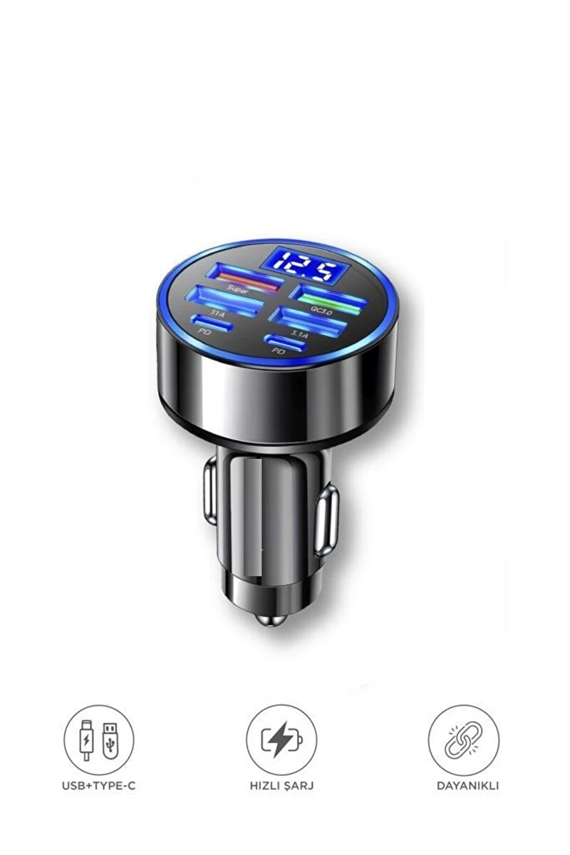 Abatech Hızlı Araç Şarj Cihazı Usb Type-c Destekli 66w G19 Siyah