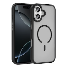 Apple, Uyumlu iPhone 17 Kılıf M-safe Şarj Özellikli Mat Arka Yüzey Zore Sio Kapak Siyah