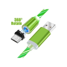 Mars 1 Metre Led Akışlı Manyetik İphone Uyumlu 2.4A Şarj Kablosu